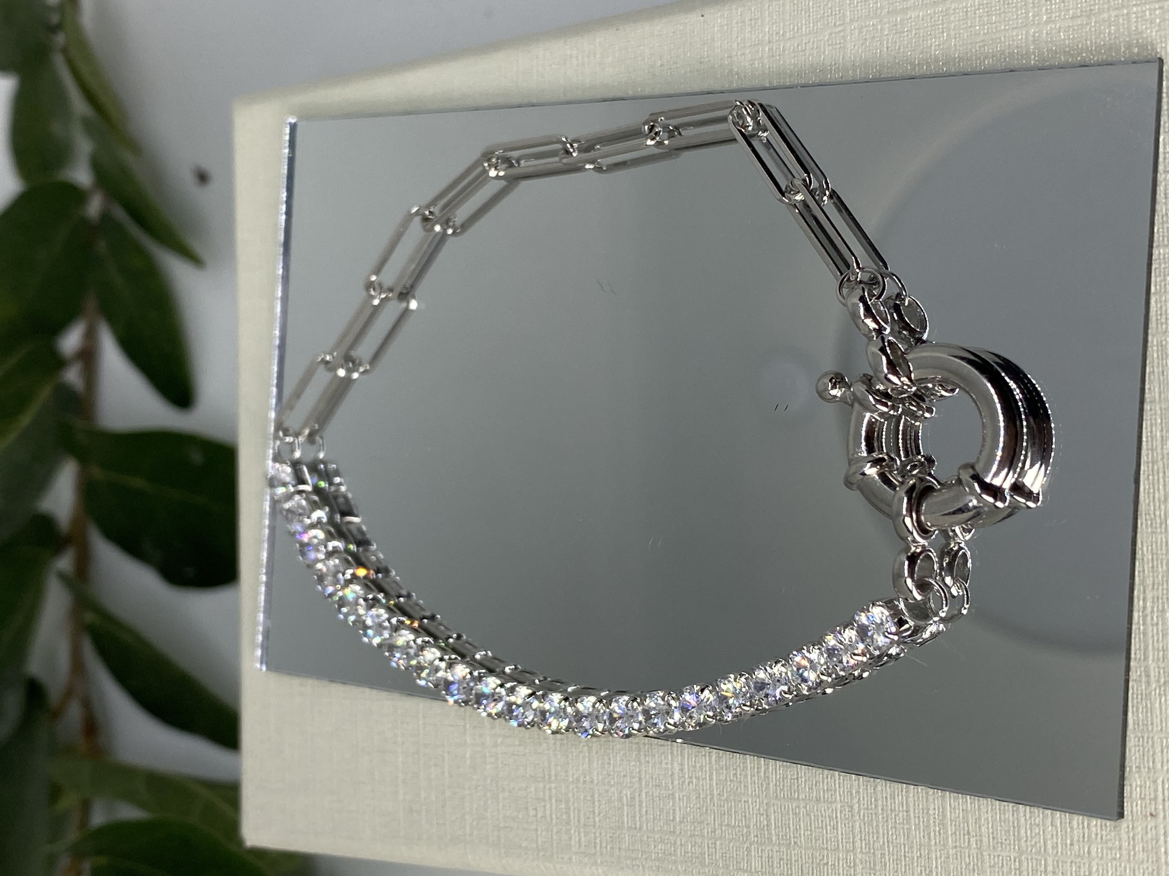 Pulsera Diadema de Zirconias en Plata